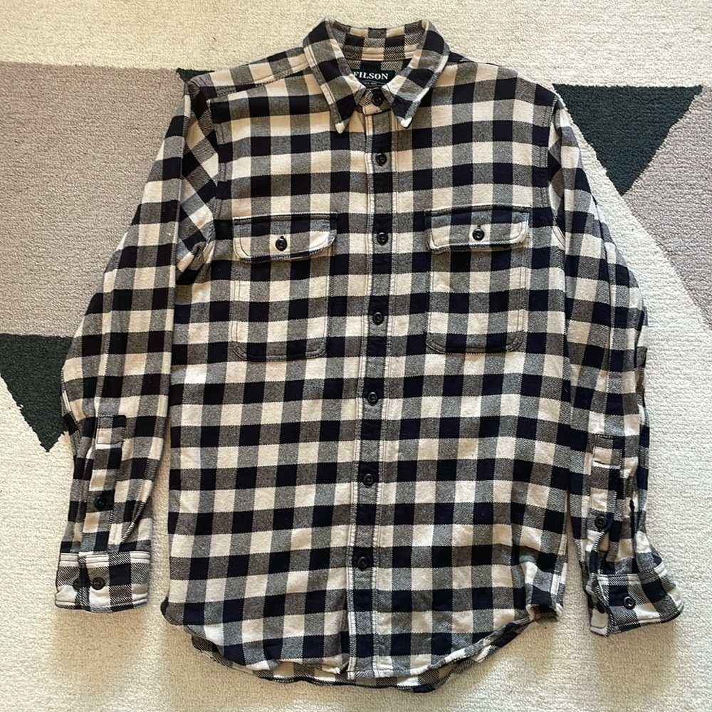 Filson Original Garment, Heavy Alaskan Guide Shirt, Black and White Flannel